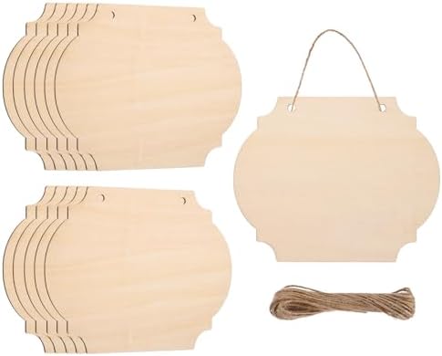 MECCANIXITY Unfinished Hanging Wood Sign Blank 6"x5" Style 3 12 PCS