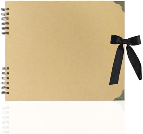 Large Scrapbook Album, 10"x12" Scrap Book, 60 Pages Blank Scrapbook, Thick 250gsm Kraft Paper, Art Supplies for DIY Crafts, Guest Books, Traveling, Birthday & Holiday Gifts.