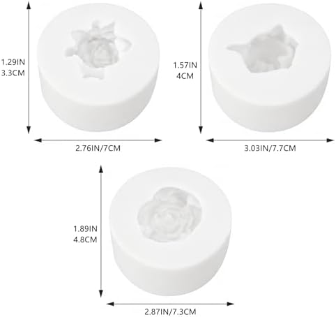 3Pcs 3D Jasmine Peony Flower Silicone Molds for Candle & Soap DIY Craft