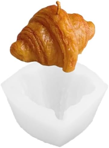 3D Croissant Silicone Mold, Non-Stick Food Shape Candle Molds for Chocolate, Resin, Soap | Cute Bread Fondant Molds for Baking Baby Shower & Birthday Party DIY Crafts‌ (Croissant A)