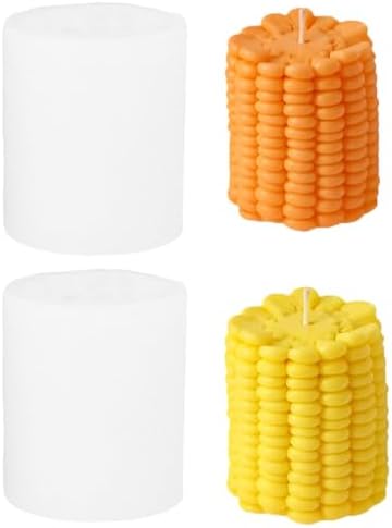 3D Corn Silicone Mold, 2 Pieces Corn Shape Candle Molds for Chocolate, Resin, Soap | Cute Bread Fondant Molds for Baking Baby Shower & Birthday Party DIY Crafts‌ (Half Corn)