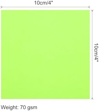 MECCANIXITY 50 Sheet Origami Paper Double Sided Fluorescent Green 4x4 Inch Square Sheet for Art Craft Project, Beginners, Gifts Decor