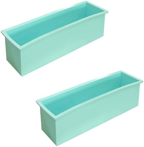 Flexible Rectangular Soap Silicone Mold, Set of 2(Blue)