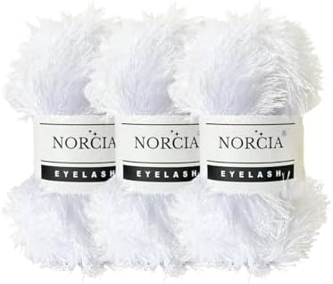 Eyelash Yarn Fun Fur Yarn(3 * 100g-3.5oz) (3 * 153yds-140mt) Fuzzy Premium Soft Crochet DIY Hand Knitting 100% Polyester