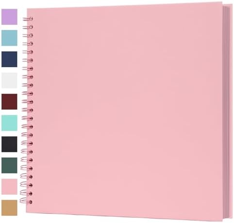 Scrapbook Album 12x12 Inches 100 Pages Hardcover Kraft Paper Pink