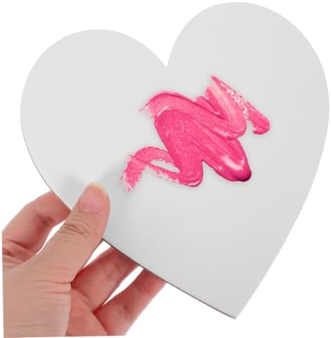Gadpiparty 5pcs Heart Shaped Canvas Cotton Painting Board Blank Canvas Frame Cotton Panel Boards Art Paintings Board Oil Paint Canvas Sketchpad for Craft (White)