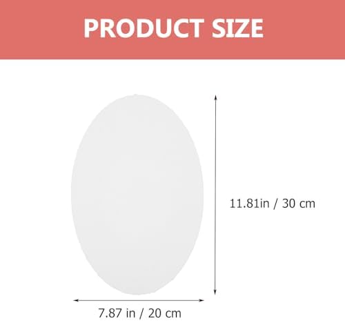 Oval Paint Canvases Panel: 7.9x11.8 Inch Wood Art Board with Stretched Blank Canvas for Acrylic, Oil, Tempera Painting, White