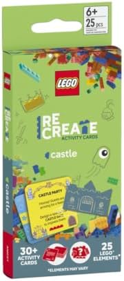 LEGO Recreate Activity Cards – Castle | Fantasy Building Game with 30+ Activity Cards & 25 LEGO Elements | Ages 6+