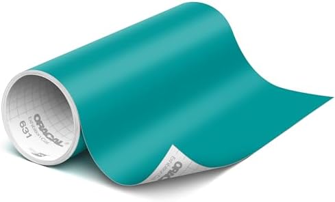 ORACAL 631 Matte Turquoise Blue Vinyl Durable Roll Easy to Weed Permanent Adhesive Craft Vinyl for Plotting Machines, Decals & DIY Projects 12” x 10ft