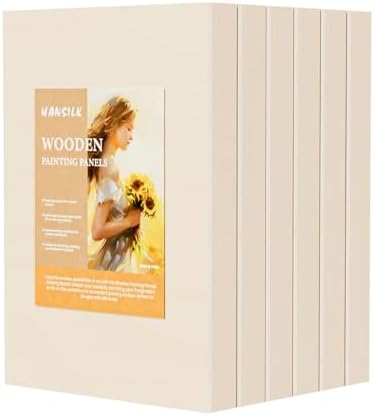 Wooden Art Panels for DIY Painting - Mother's Day Gifts, Christmas Crafts & Home Décor | 6x8 Inch Canvas Wood Boards, Unfinished Wooden Canvas for Adults & Kids (6-Pack)