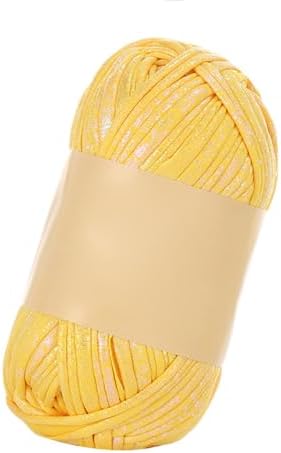 T-Shirt Yarn, Crochet Yarn for Beginner Crochet Bags/Basket/Coaster, Shiny Tshirt Yarn for Crocheting Beginners DIY Hand Craft Bag Blanket Cushion Projects