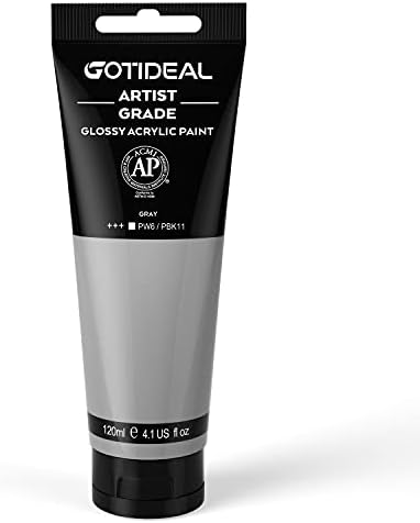 GOTIDEAL Acrylic Paint Gray Tubes(120ml, 4.1 oz) | Non Toxic, Non Fading, Rich Pigments,for Painters, Adults & Kids,Ideal for Canvas Wood Clay Fabric Ceramic Craft Supplies
