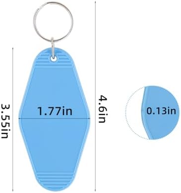 TKYPZY 10 Pcs Motel Keychain Blank Hotel Keychain Bulk Rhombus Key Tags Plastic Custom Vintage Keychains with Key Rings for DIY Keychain Crafts Ornament Luggage Tag Key Labels (10 Colors)