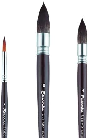 Escoda | Watercolour | Artist Set Alvaro Castagnet 2 | Size 14/18 | 3 Brushes | Synthetic Tame + Tendo | Round mop + Round Pointed