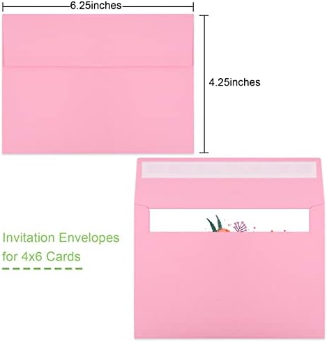 70 Packs A4 Envelope, Pink A4 Envelopes, 4x6 Photo Envelopes for Invitations, Envelopes Self Seal for Weddings, Baby Shower, Photos, Postcards, Greeting Cards, Mailing