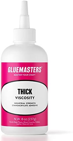 Professional Grade Cyanoacrylate (CA) Super Glue by GLUE MASTERS - Extra Large 8 OZ (226-gram) Bottle with Protective Cap - Thick Viscosity Adhesive for Plastic, Wood & DIY Crafts