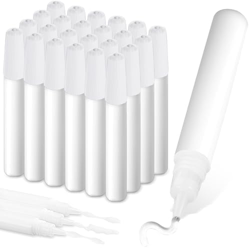 MotiMind 24 White Tacky Glue Pens Quick Dry, Mini Glue Bottles Bulk,White