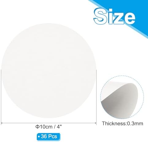 PATIKIL 4inch Circle Card Stock, 36Pcs Round Shape Cutouts Paper Thick Cardstock Coaster for DIY Craft Projects Classroom Bulletin Board Decor, White