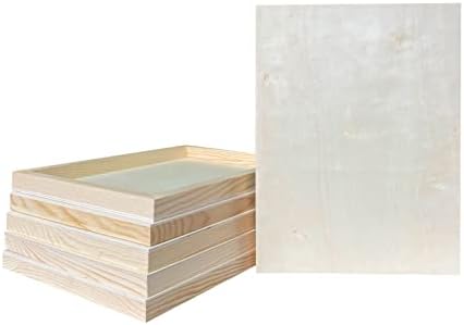 9x12 Wood Canvas for Crafts, 6-Pack Framed Wooden Panel Boards for Painting Pouring Crafts