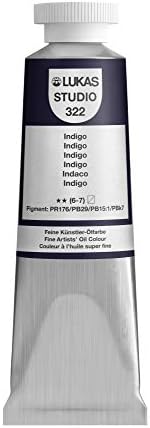 Lukas Studio Artist Oil Color Paints - High-pigment oil paint made with natural binder for artist, painting, & more! - [Indigo - 37 mL]