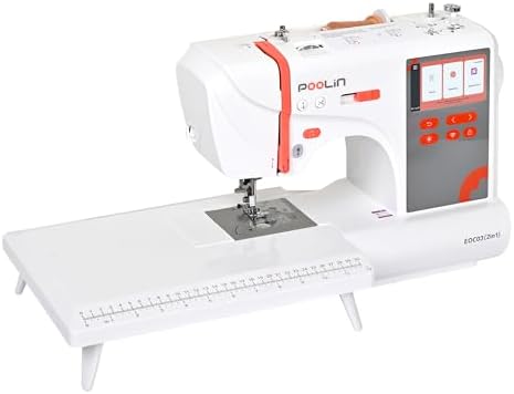 PooLin EOC03(2in1) Sewing and Embroidery Machine 4"x4" & 4"x9.25" Embroidery Size, 130 Built-in Designs 207 Sewing Stitches, 4.3" Touch Screen with WiFi Transfer, Includes Full Kits 1-on-1 Training