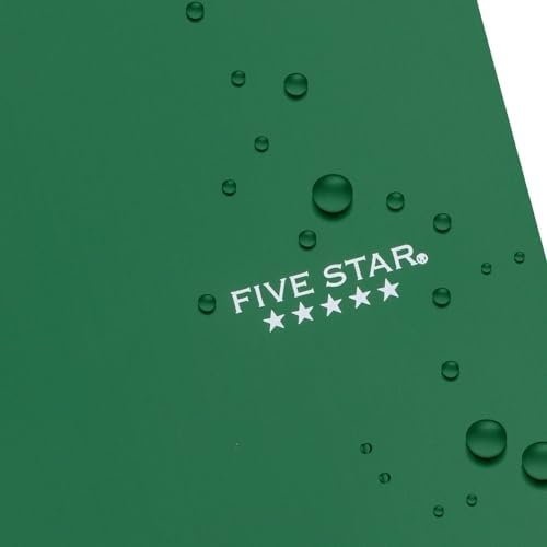 Five Star Spiral Notebook + Study App, 5 Subject, College Ruled Paper, 8-1/2" x 11", 200 Sheets, Fights Ink Bleed, Water Resistant Cover, Forest Green (72079) (Pack of 6)