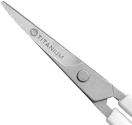 Westcott 16380-001 4" Curved Blade Titanium Embroidery Scissors for Crafting, White/Gray (Pack of 2)