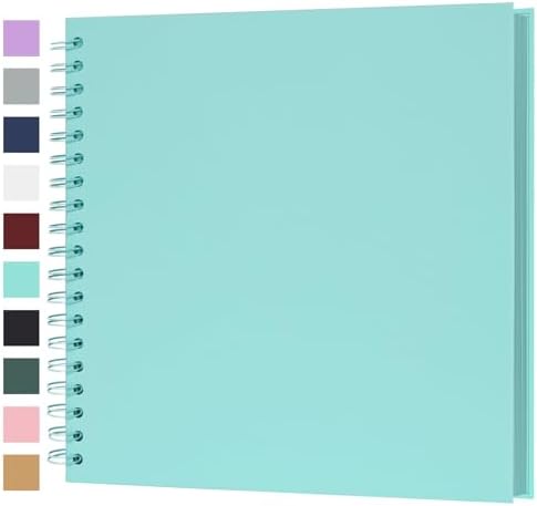Scrapbook Album 10x10 Inches 40 Pages Hardcover Kraft Paper LightBlue