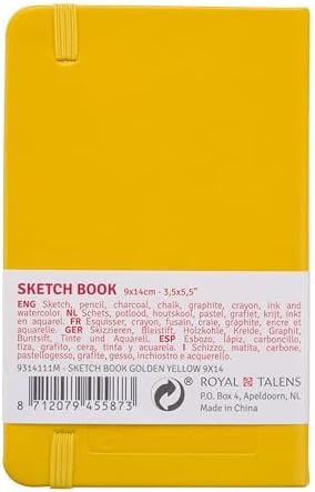 Talens Art Creation Sketchbook, Golden Yellow, 80 Sheets, 3.5 x 5.5 in
