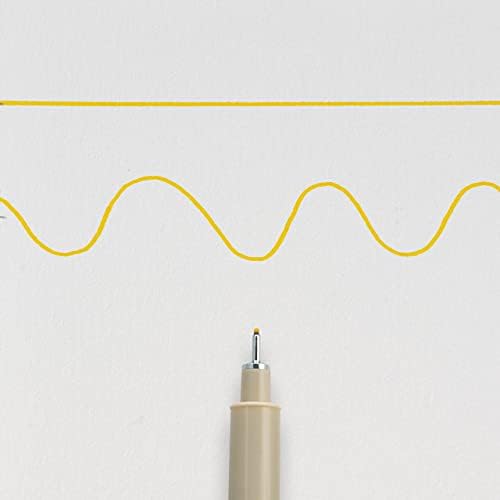 SAKURA PIGMA MICRON 05 FINELINER PEN, 0.45MM LINE WIDTH, PACK OF 2 (Yellow)