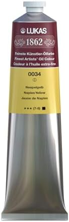 Lukas 1862 Professional German Oil Paint, Naples Yellow 200 mL - w/Beeswax & Non-Yellowing Sunflower Oil, Short Drying Time, Smooth, Outstanding Lightfastness