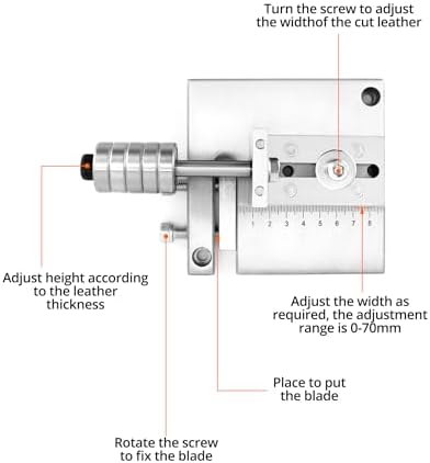 QWORK Heavy Duty Leather Strap Cutting Tool, 7075 Aluminium Alloy Plate Leather Belt Cutting Machine, Max 60mm Cut Width, for Thick, Hard Leather