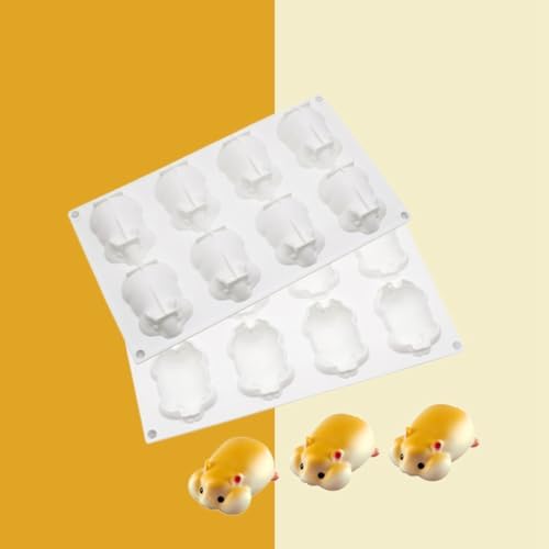 Silicone Mold for Baking Cakes,Soap Molds,Flower Shape Silicone Molds for Homemade French Dessert Mold for Pastry Chocolate,Jelly Chocolate Mold ＆ Ice Cube Tray (I_ Hamster)