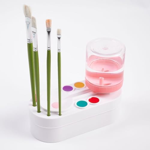 Upgraded Paint Brush Cleaner Brush Rinser Water Circulation(Pre Assembled), Watercolor/Oil and Water-Based Paint Brush Cleaner Tool, Gift for Adults Artist Beginners