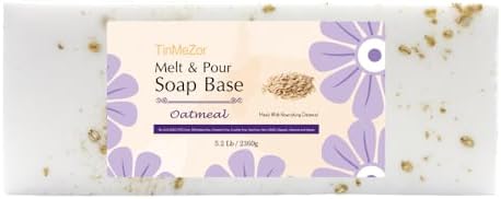 Oatmeal Soap Base, Melt and Pour Soap Base for Soap Making Easy Cutting 5.2 LB