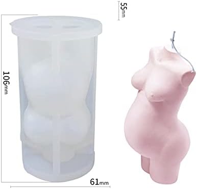Silicone Human Body Mold, Resin Candles Molds, Homemade 3D Mould for Making DIY Soap,Candle, Chocolate, Plaster, Art Craf (Pregnant)