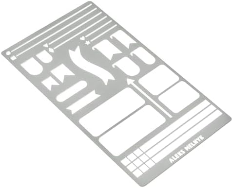 Aleks Melnyk No.62 Metal Bullet Journaling Stencil – Reusable Stainless Steel Template for Planner, Scrapbooking, Habit Tracker, Weekly Spread
