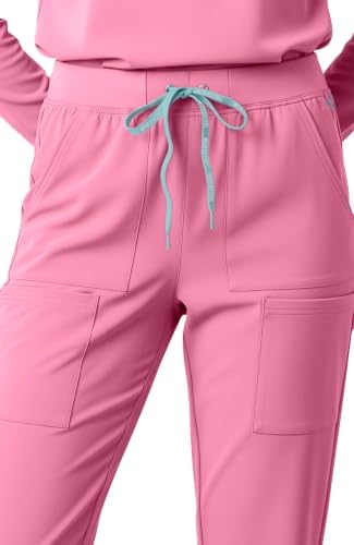 Med Couture Luma Jogger Scrub Pants for Women with Rib Knit Waistband