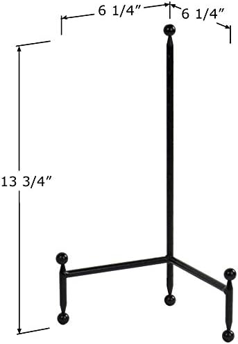 Red Co. Decorative Tripod Plate Stand and Art Holder Easel in Black Finish - 14" h