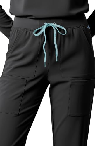 Med Couture Luma Jogger Scrub Pants for Women with Rib Knit Waistband