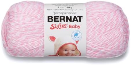Bernat Softee Baby Yarn for Crocheting Soft, Pink Marl, 3-Pack