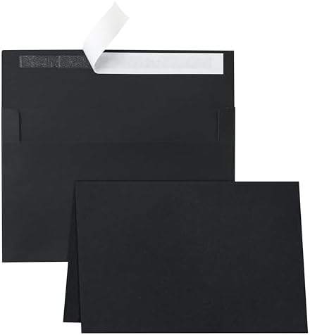 Silunkia 20 Packs Black Blank Greeting Cards and Envelopes 4 x 6