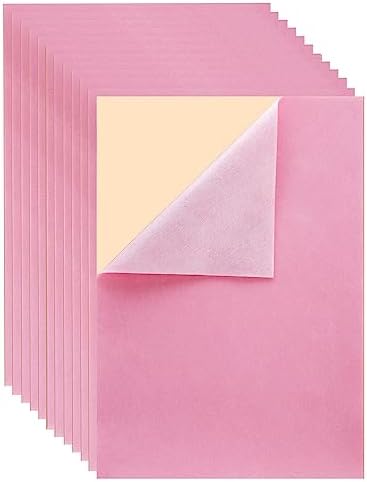 Mesheshe 10 Self Adhesive Felt, DIY Peel & Stick Fabric for Art & Crafts, Drawer/Jewelry Box Liner, A4 Size (Pink)