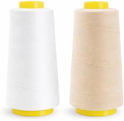 Mandala Crafts White Cream Mercerized Cotton Thread for Sewing Quilting