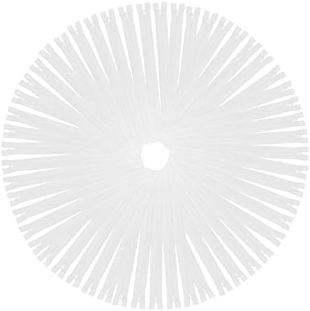 Mandala Crafts 85 PCs White Assorted Lengths Nylon Zippers for Sewing