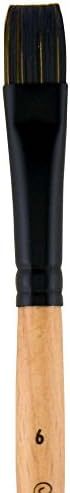 Princeton Catalyst Polytip, Brushes for Acrylic and Oil, Series 6450 Short Handle, Bright Shader, Size 6
