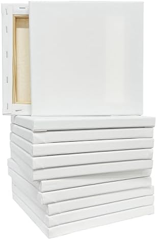 Artist's Loft 12 Count 8” x 8” Super Value Canvas Necessities - Acid Free Cotton Canvas for Paint, Acrylic, & Oils - 1 Pack