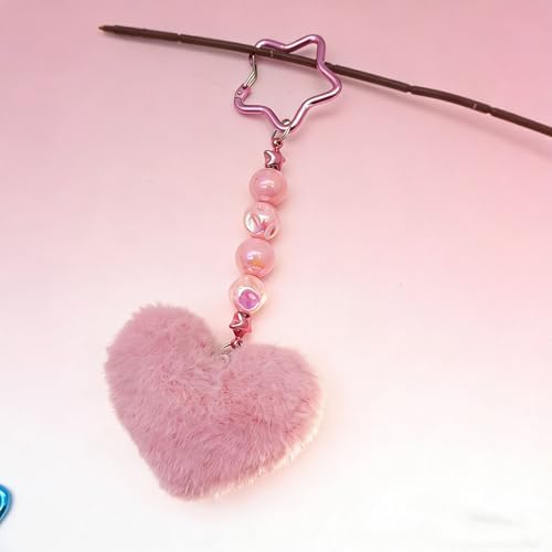 Beadable Keychain Colorful Heart/Triangle Shaped Blank Bar with Snap Hook for DIY Craft Making Kit