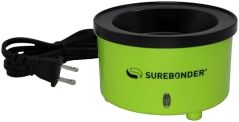 Surebonder Mini Hot Glue Skillet, 3-inch Diameter, 0.75-inch Depth, Dip Crafts Directly Into Pot of Hot Glue, Floral, Wreaths, Jewelry, Green