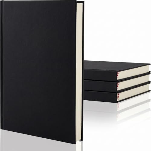 Henoyso 4 Pcs A5 Blank Notebook Journal Hardcover Sketchbook, 8.3 x 5.7 in
